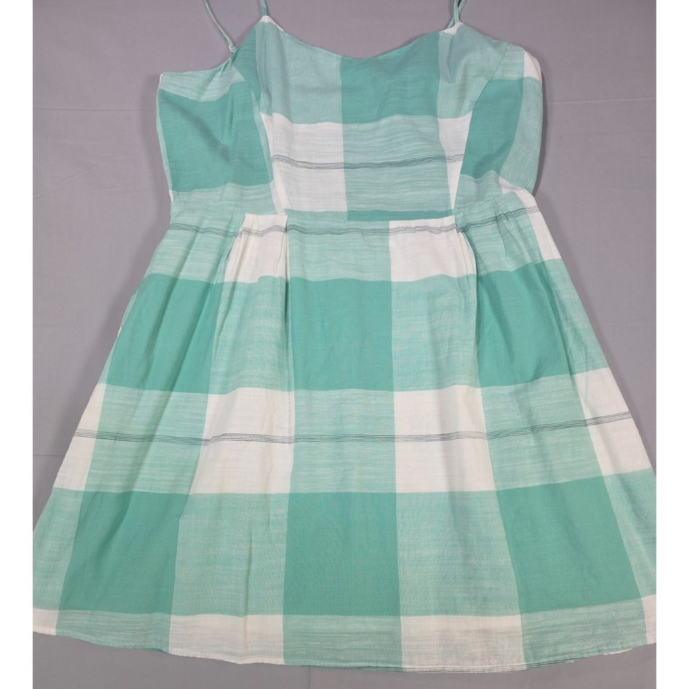 Old Navy XL NWT‎ Green White Plaid Dress Sleeveless Fit Flare Cottagecore